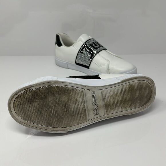 Juicy Couture Black White Cosmic Rhinestones Strap Slip On Man Made Sneakers 7M - Picture 5 of 7